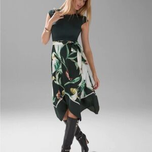 White House Black Market Dark Green Top with Label